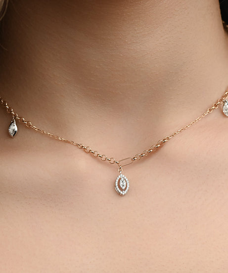 A Beautiful Diamond Necklace in 18k Rose gold - S-X076N