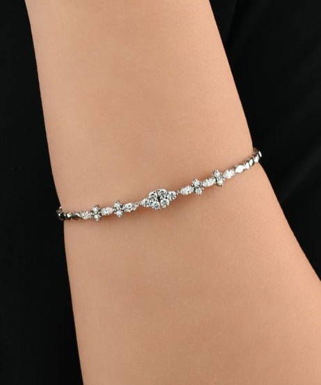 Unique irregular diamond bangle - S-X117B