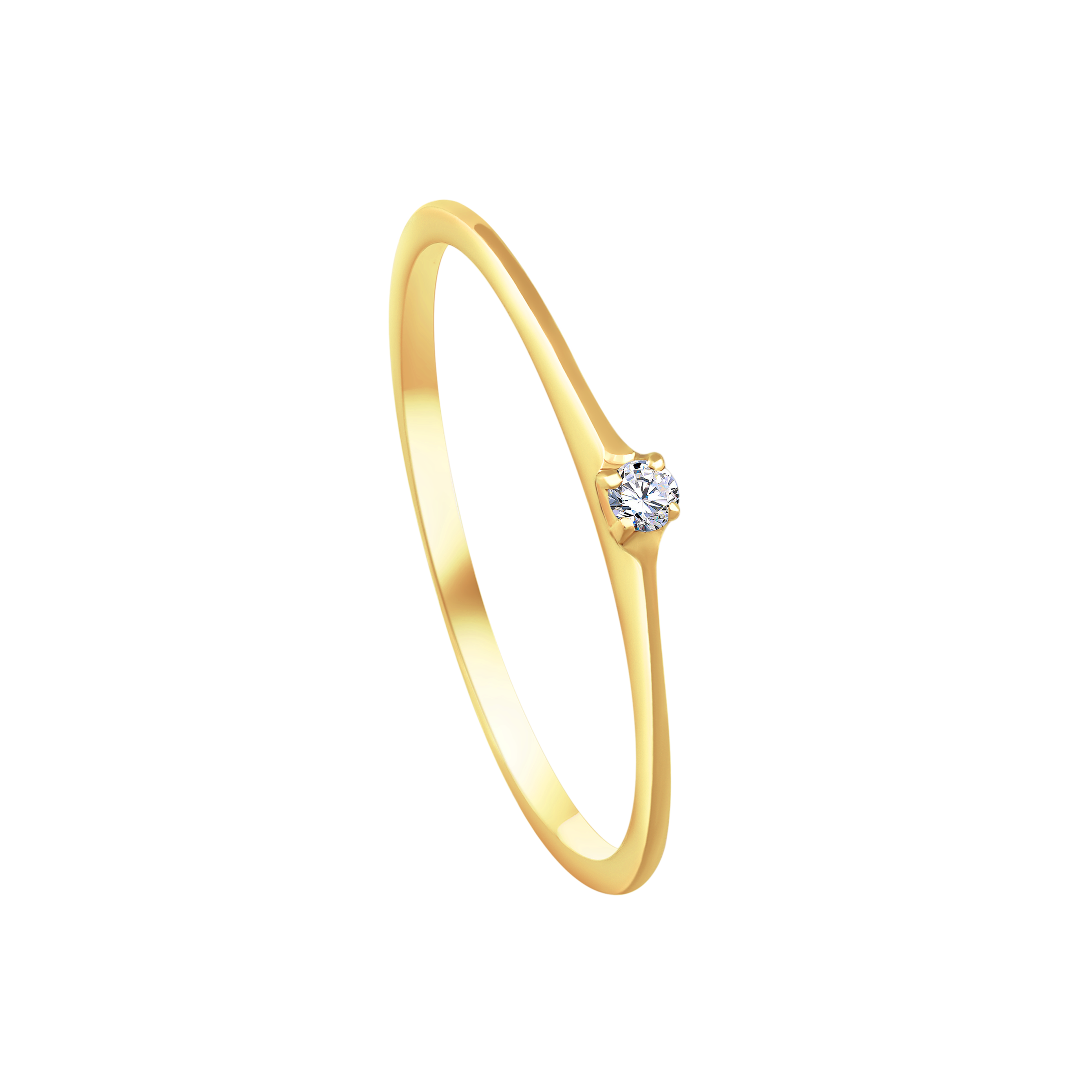 Simple Diamond Promise Ring in Yellow 18 K Gold - S-X17RON