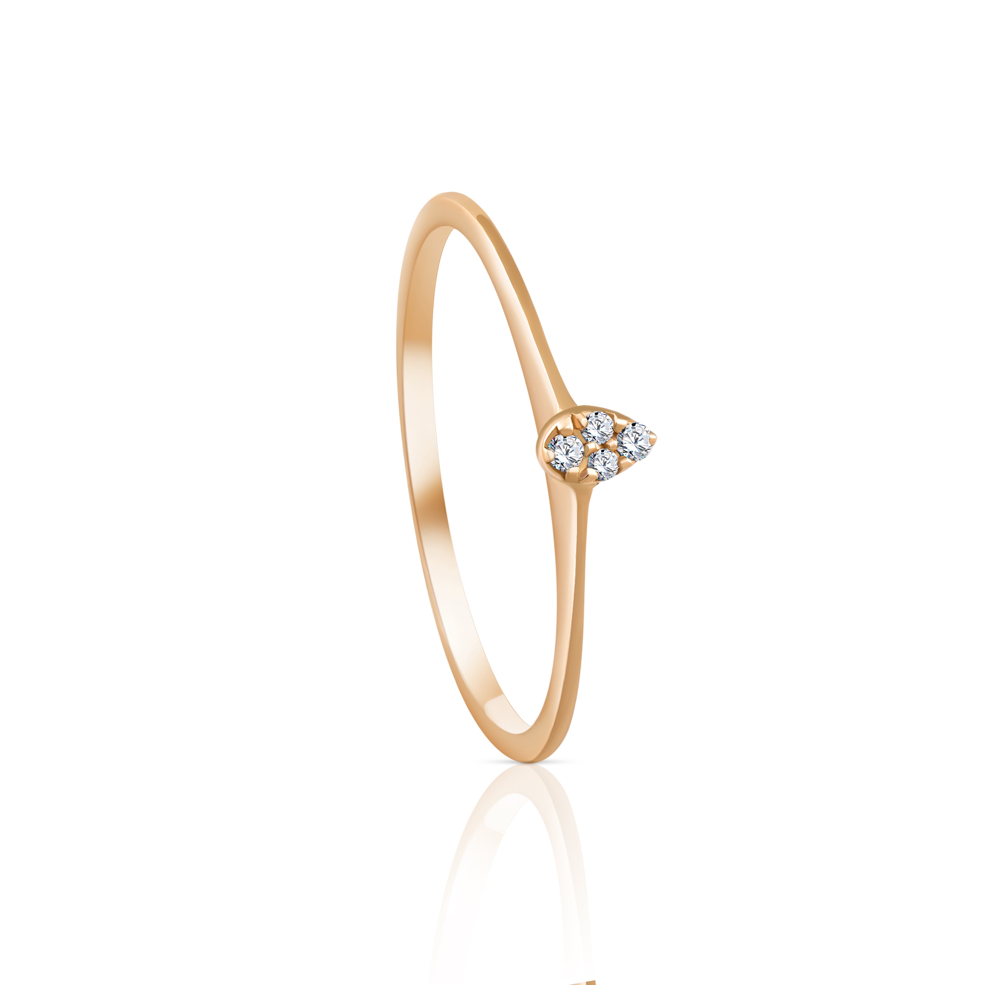 Central Multi Diamonds Ring in Rose 18K Gold - S-X18RON