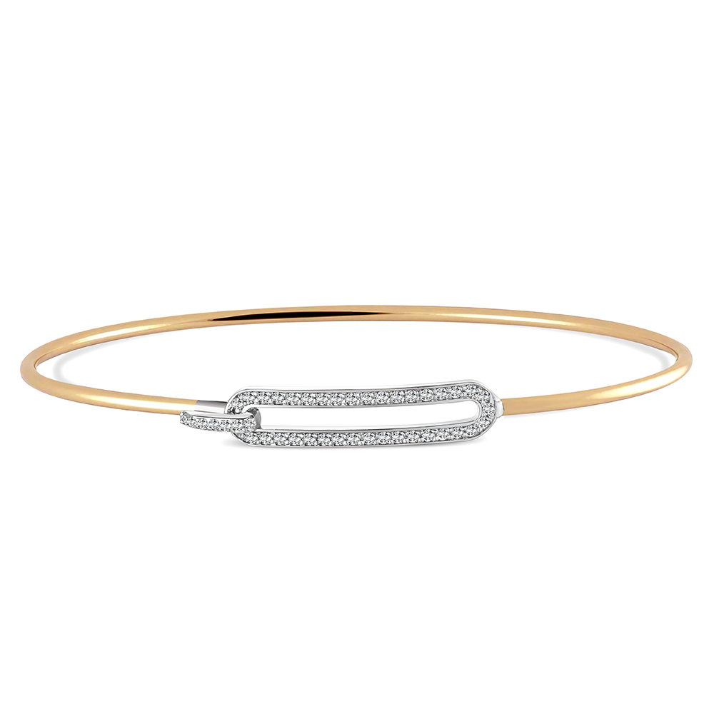 Unique Long Rectangle BANGLE in 18k Yellow Gold - S-X39B