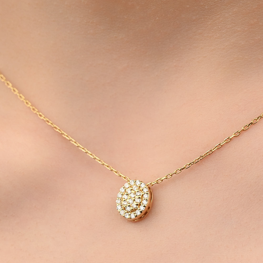 Simple diamond necklace in 18k Yellow gold -SIR1081