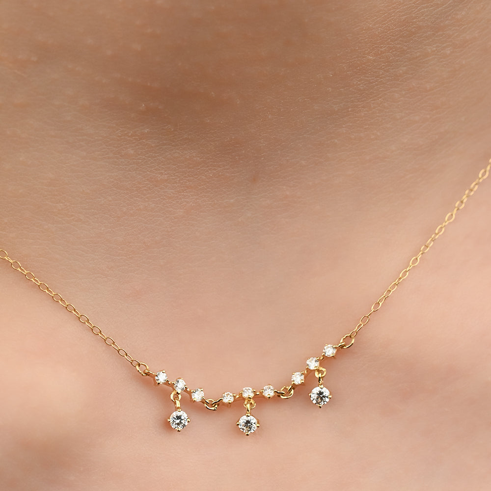 Magnificent Diamond Classy Shinny necklaces in 18K Yellow gold - SIR1273/B