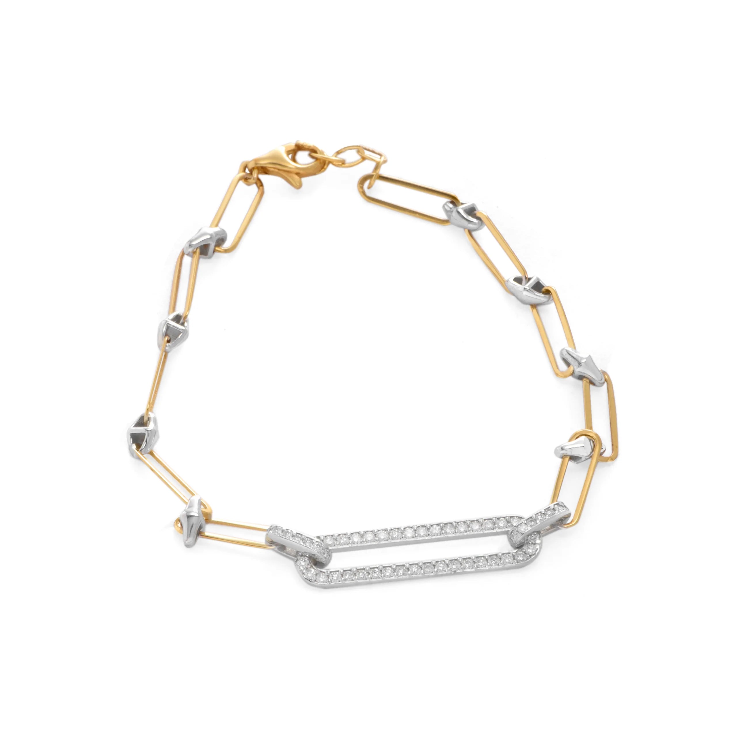 Linglong Unique Long Rectangle Bracelet in Rose 18 K Gold - s-b61
