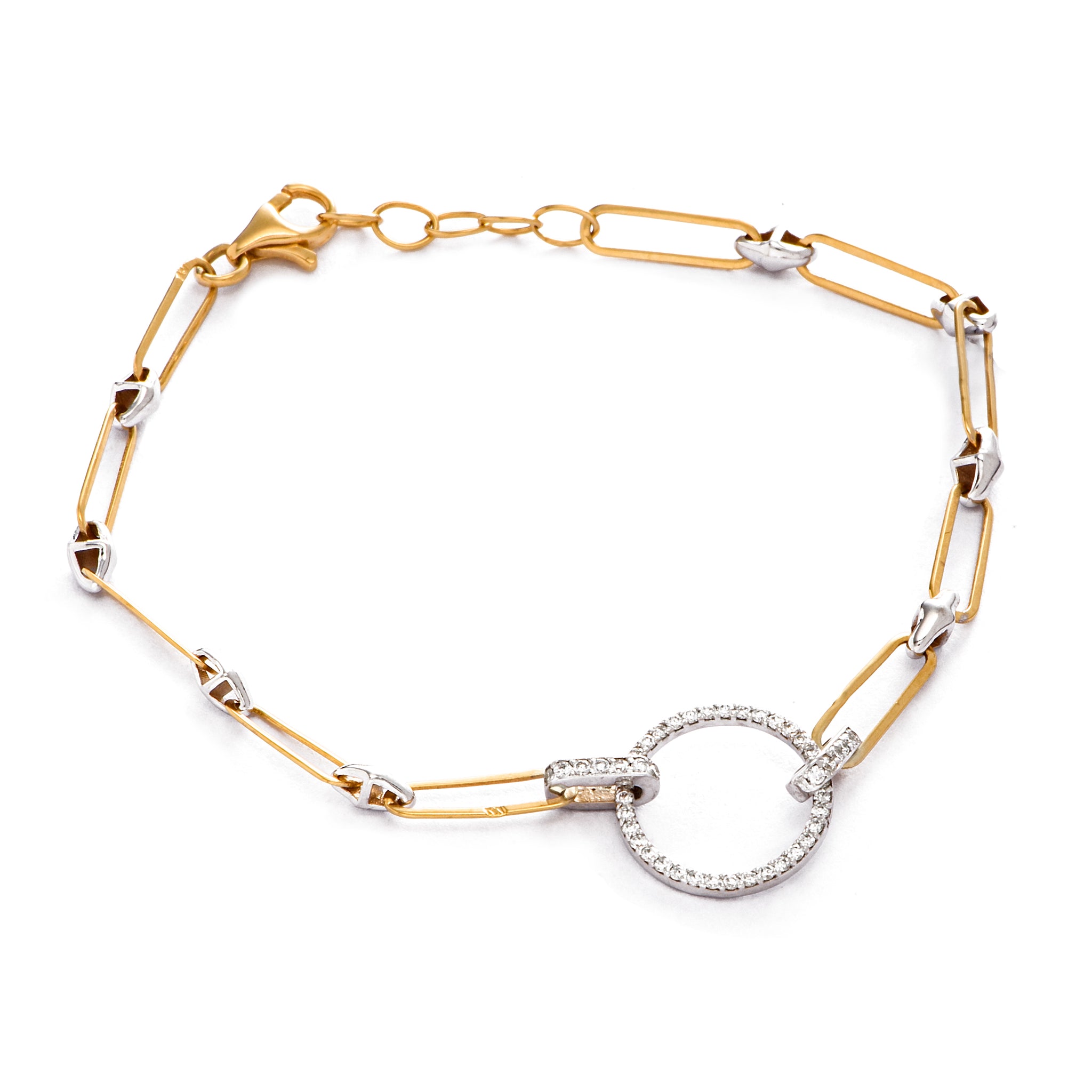 Linglong Unique Big Circle Bracelet in Yellow 18 K Gold - NB2246