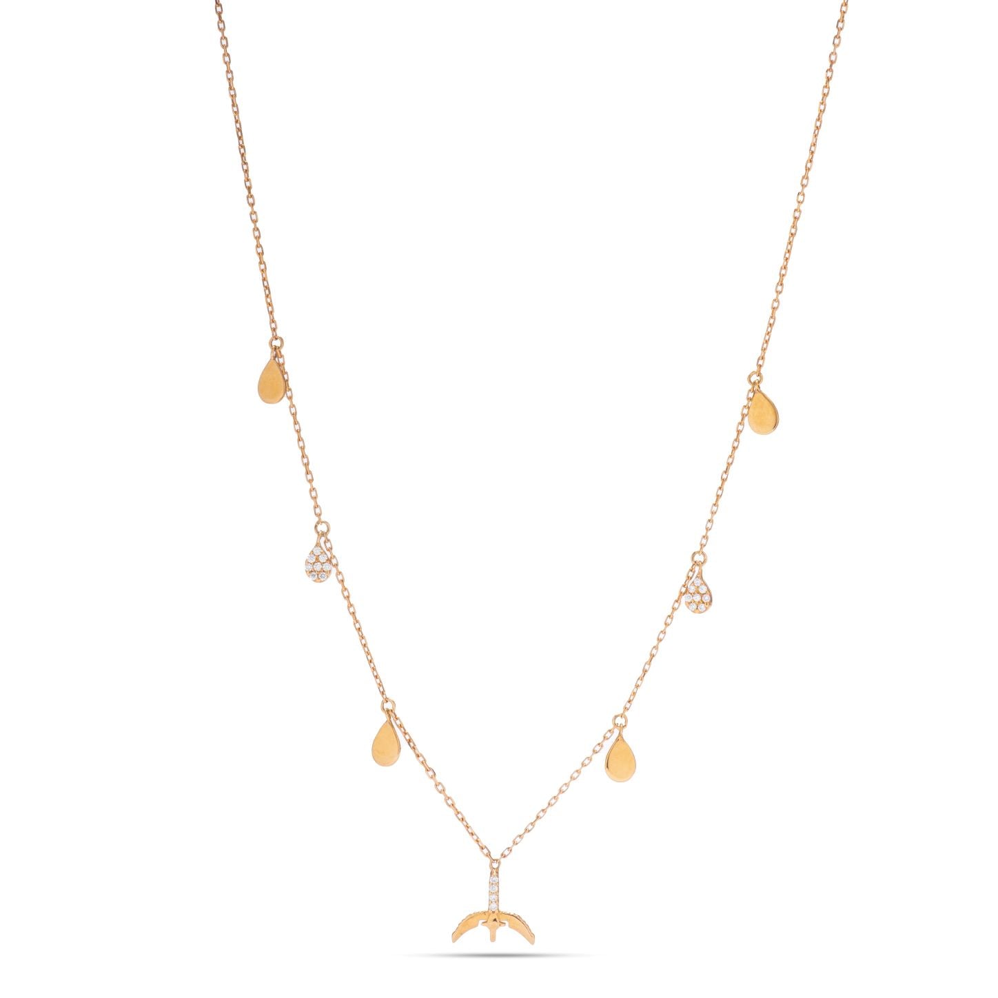 Diamond drops necklace in 18k Yellow gold - SIR1105