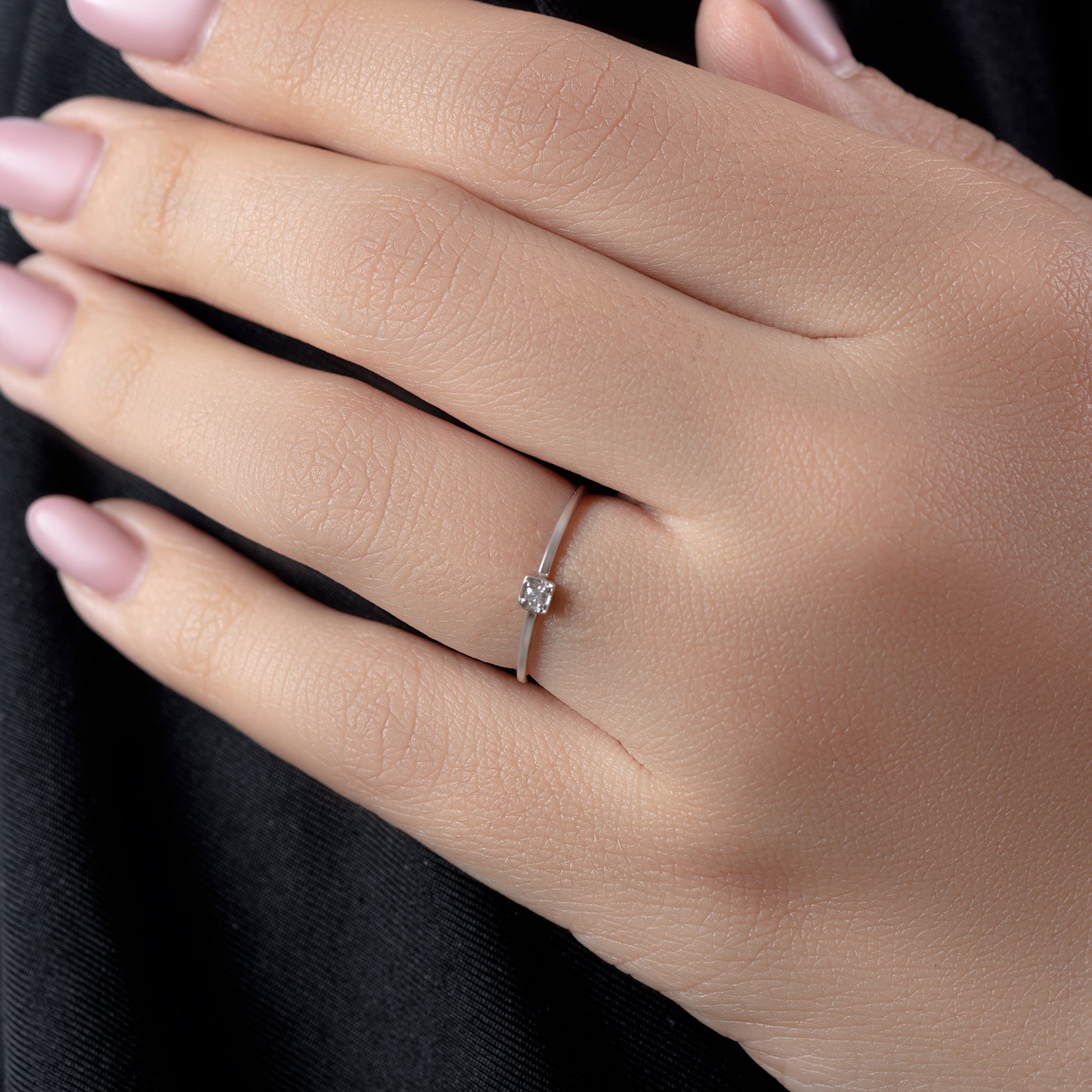 Dazzling Promise Diamond Ring in White 18K Gold - SIR1193