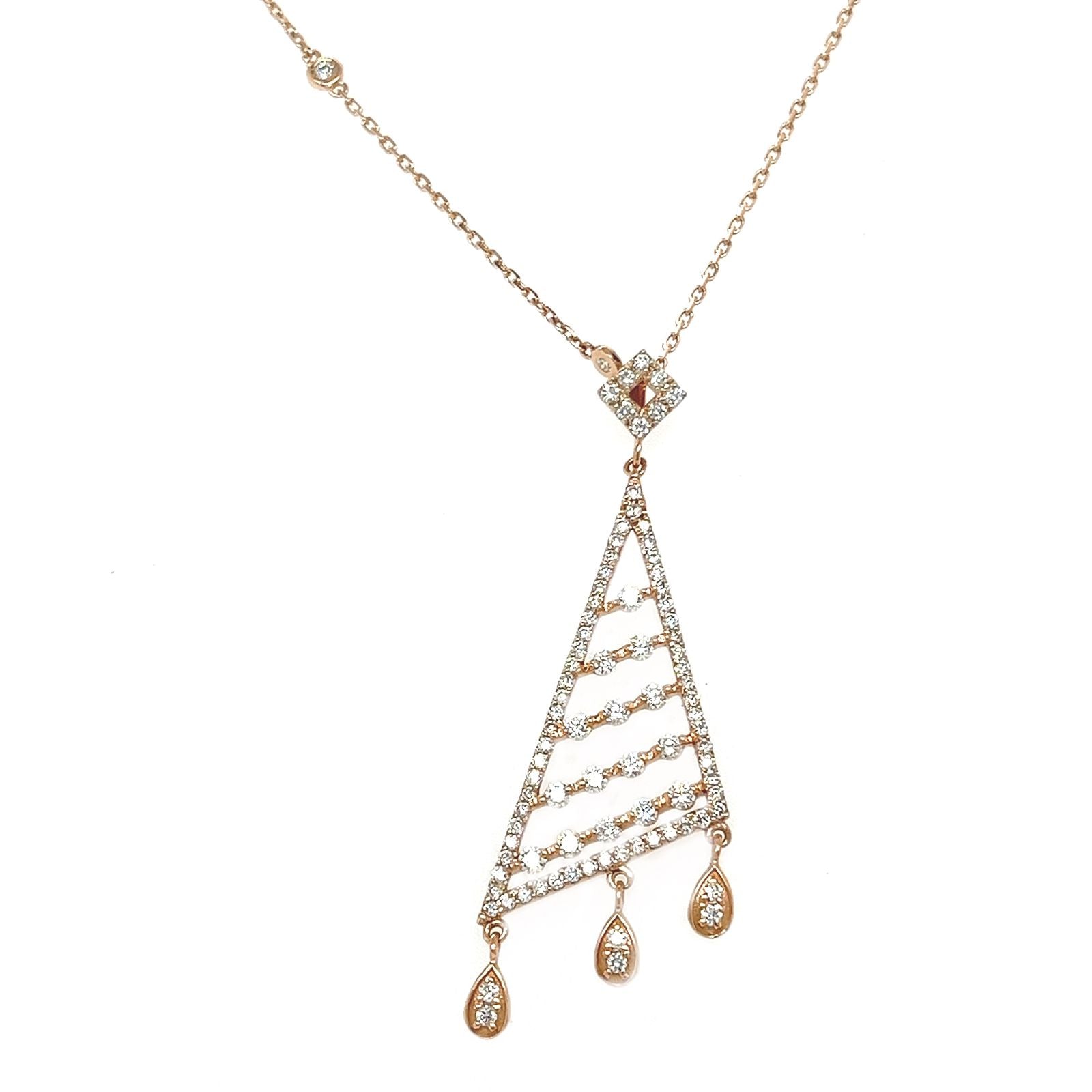 Dangling Geometrical Necklace in 18K Rose Gold - DZ01813B