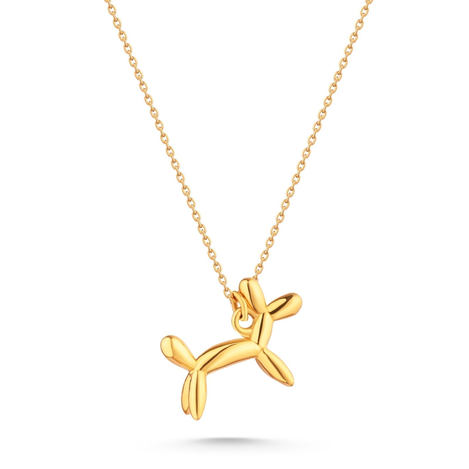 Balloon Dog in 18k Gold necklace