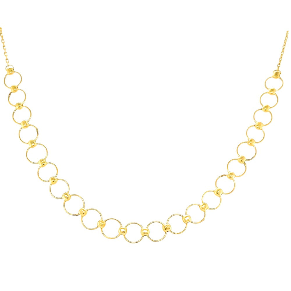 Unique Dangling Circiles Gold Necklace in 18K Yellow Gold / S-H050N/Y
