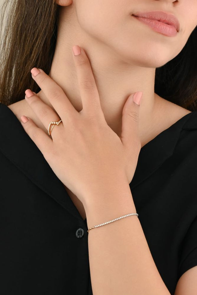 Tennis bracelet's elegance in half - YT246078B