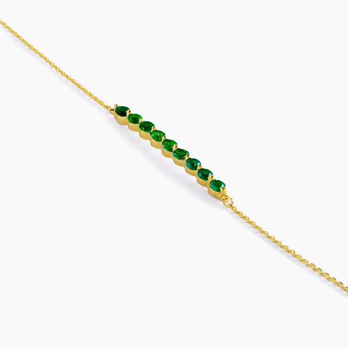 Emerald Magnificent bracelet with easy lock in 18K Yellow Gold - S-BU083S