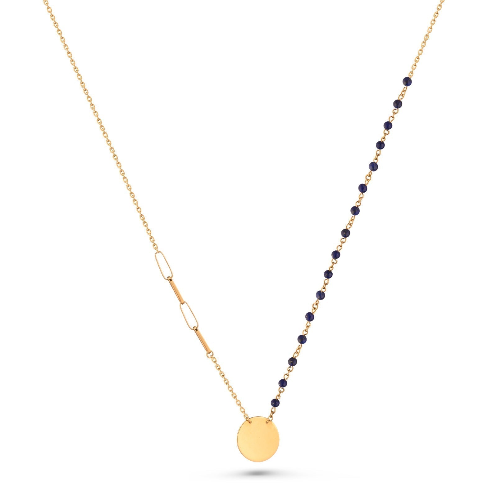 Pretty dangling golden circle Necklace - J-P019A