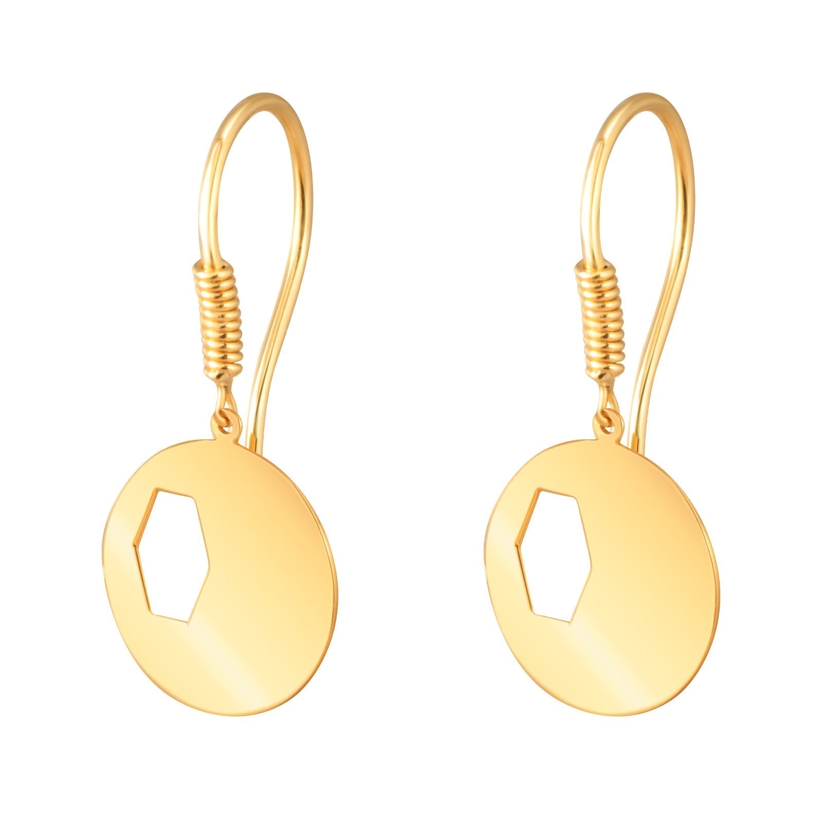 Beautiful simple circled Gold Earring in 18K Yellow Gold / J-E041C/G