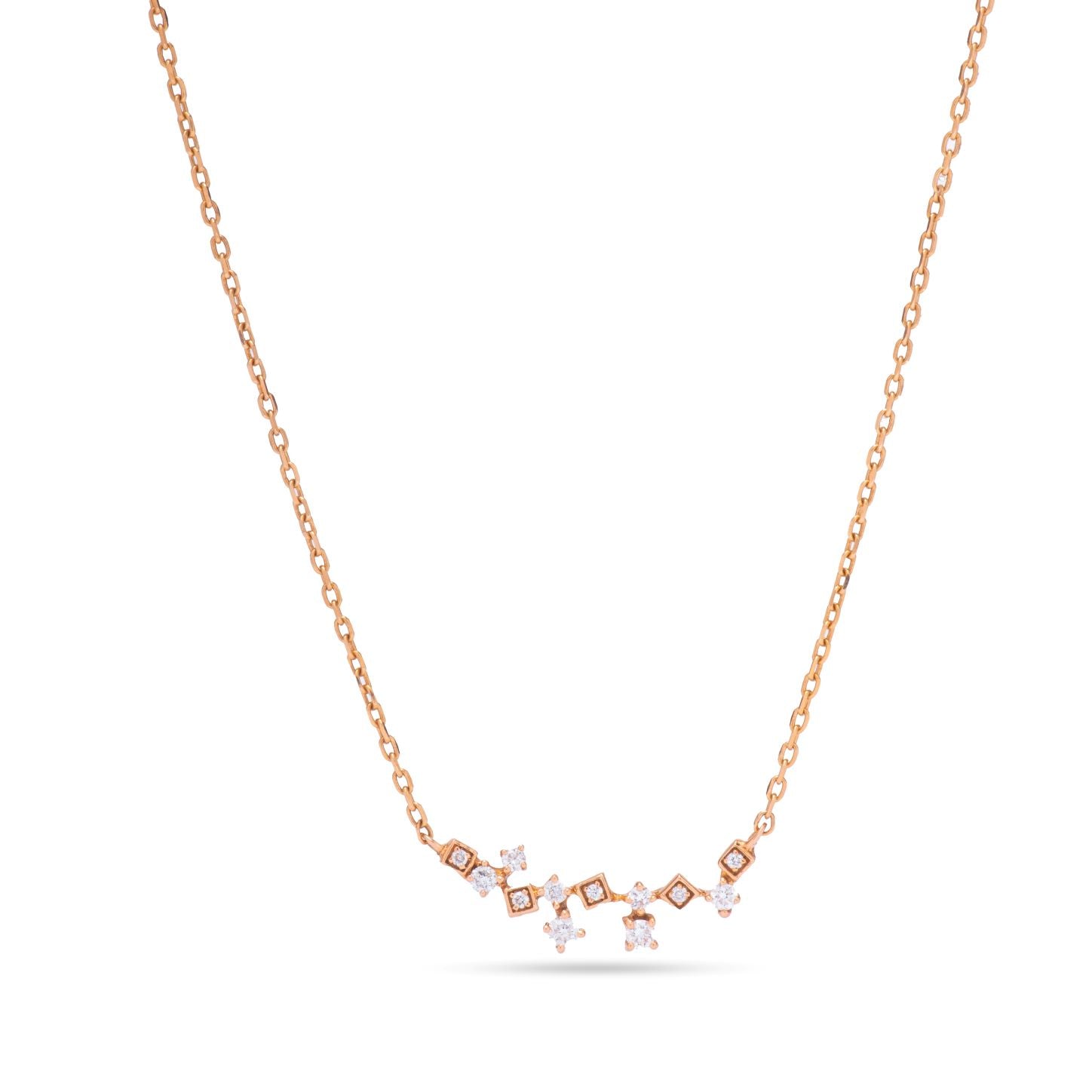 Flying diamonds necklace in 18k rose gold - SIR1138Q