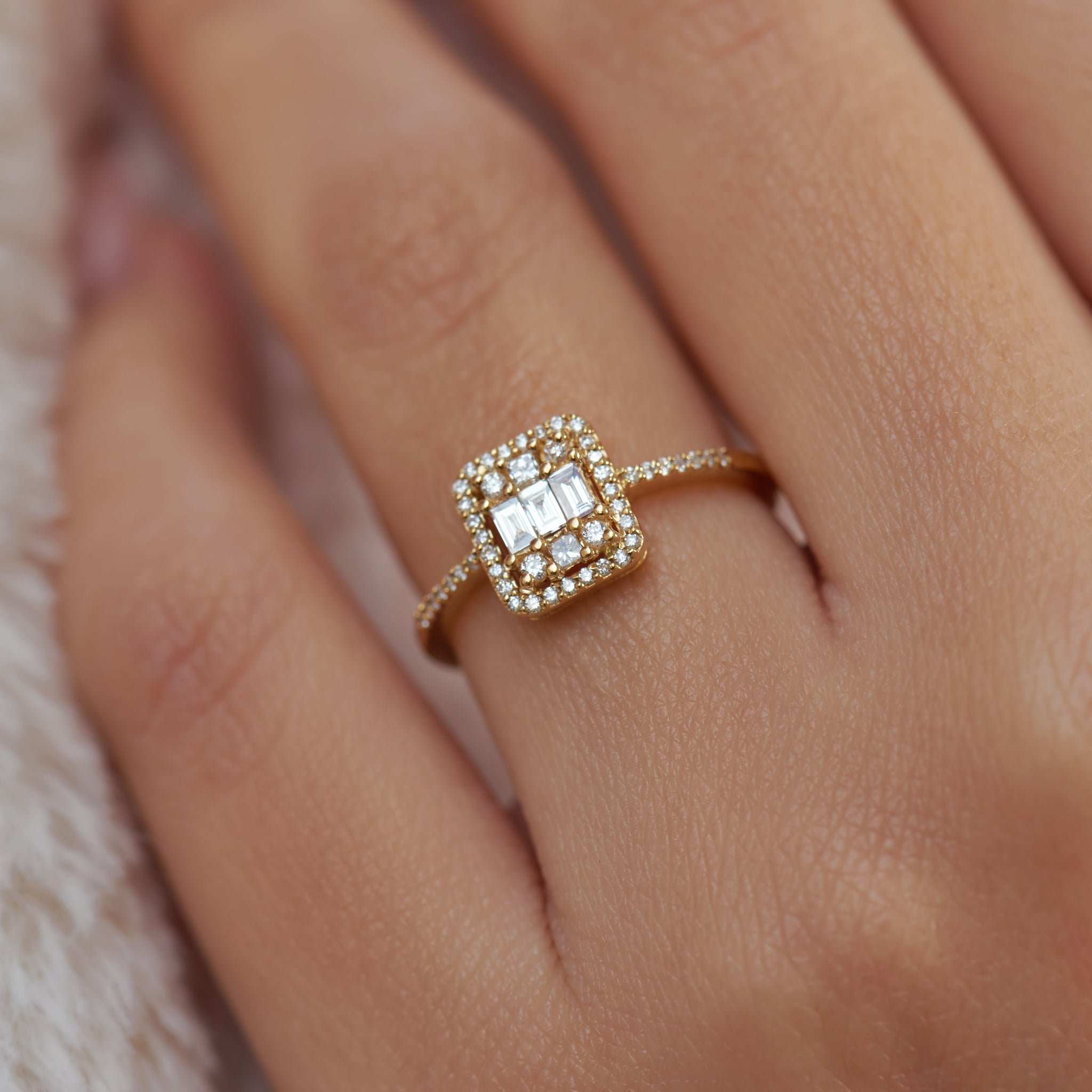 Vintage diamond ring in 18k yellow gold - NB1207