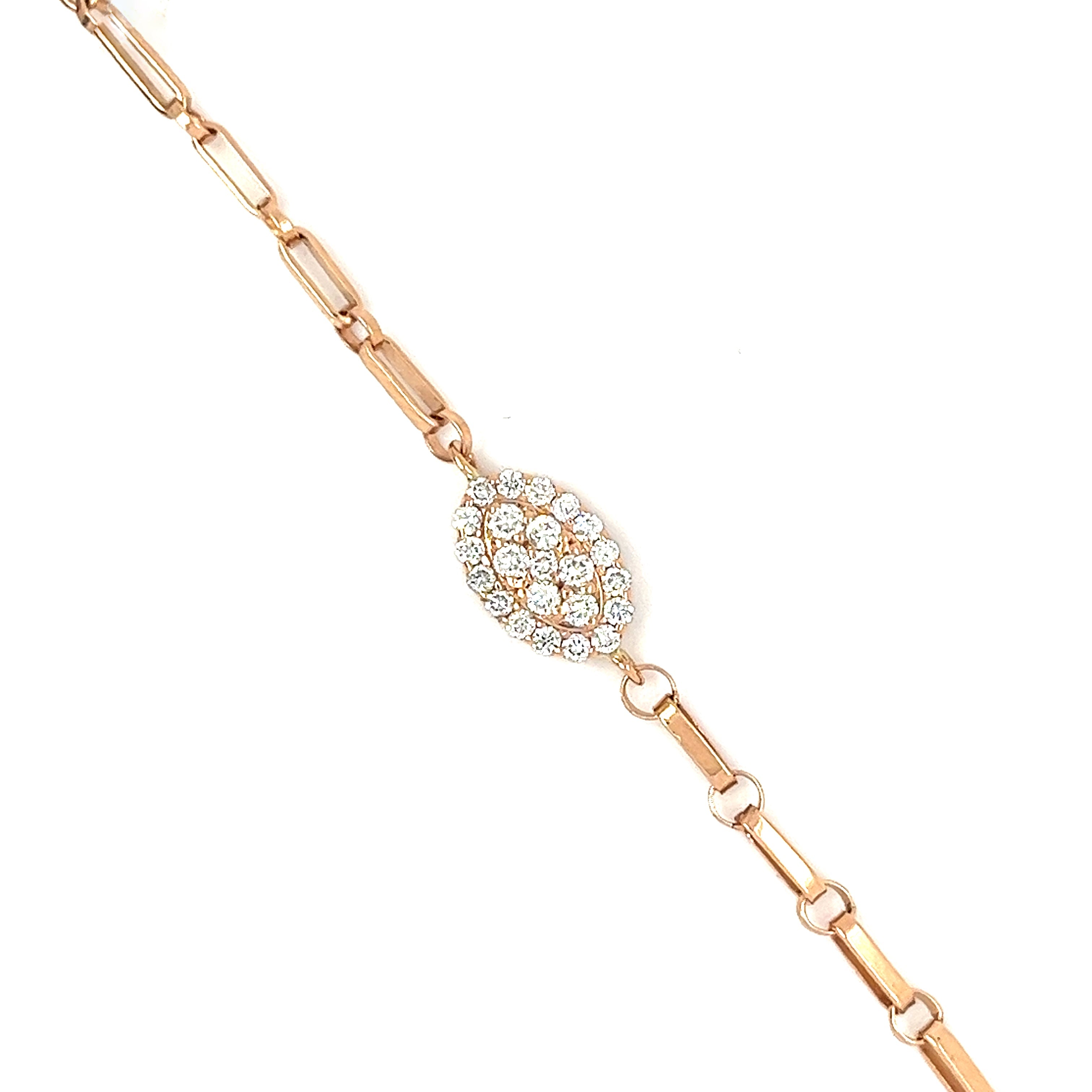 Beautiful Linglong Eye shape diamond Bracelet in 18K Rose gold SIR1231/B